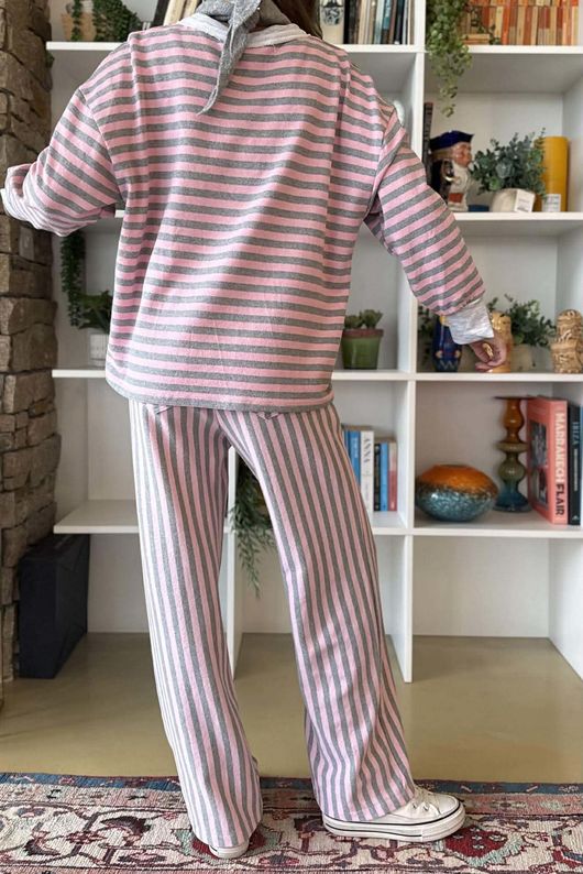 Shoreditch Classic V Sweat Sweetpea & Grey